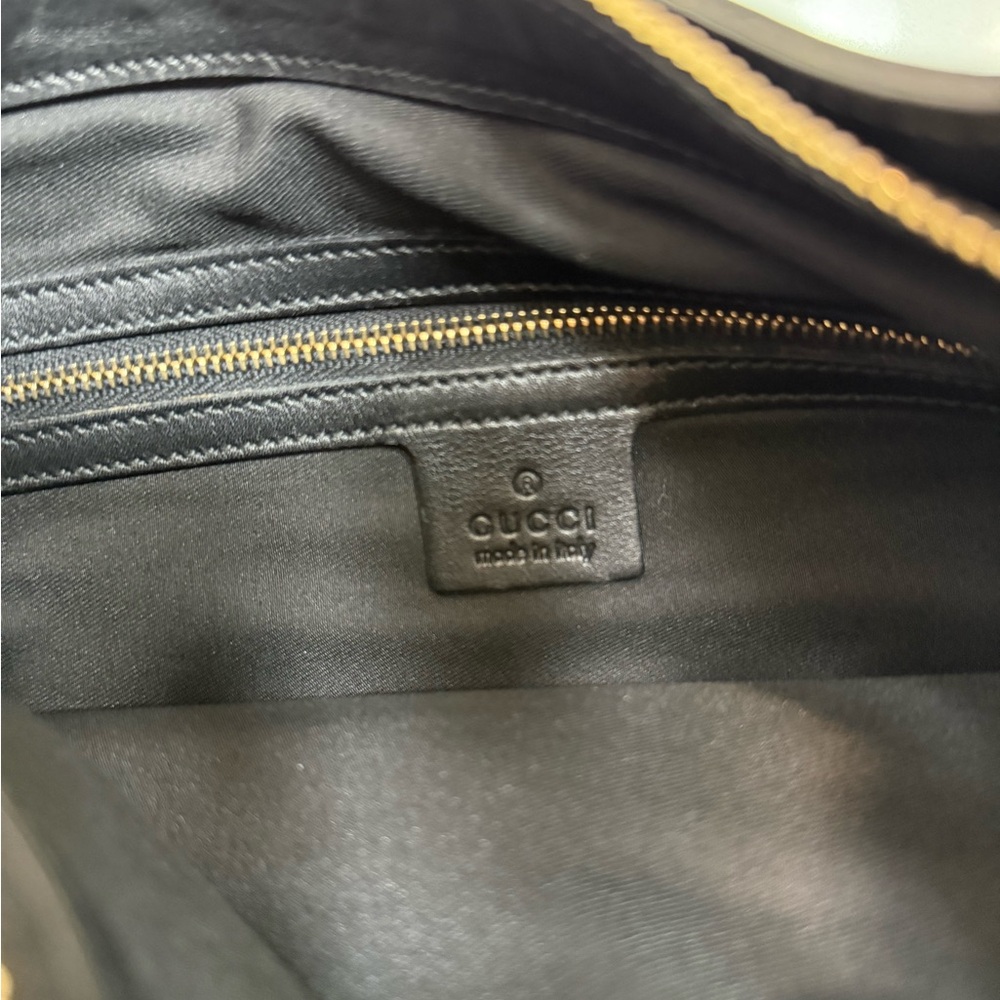 Gucci horsebit Black Leather Creole Shoulder Bag - Picture 7 of 14